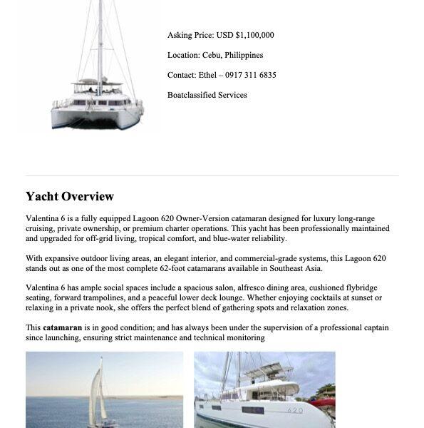 Lagoon 620 Luxury Owner-Version Catamaran Location: Cebu, Philippines